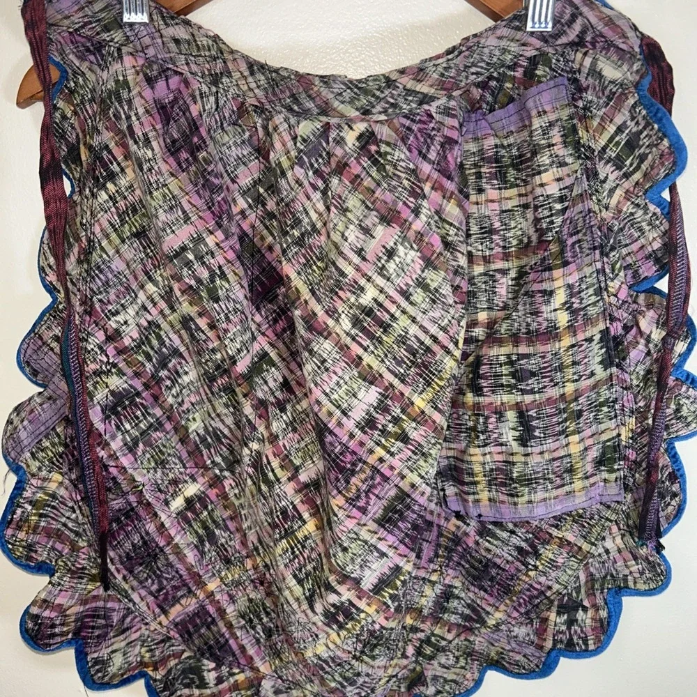Vintage Embroidered Apron Womens Floral Guatemalan Folk‎ Costume 90s Handcrafted